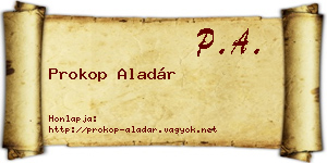 Prokop Aladár névjegykártya