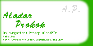 aladar prokop business card